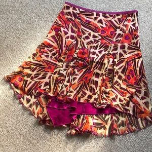 DvF silk skirt with “animal print” Size 6